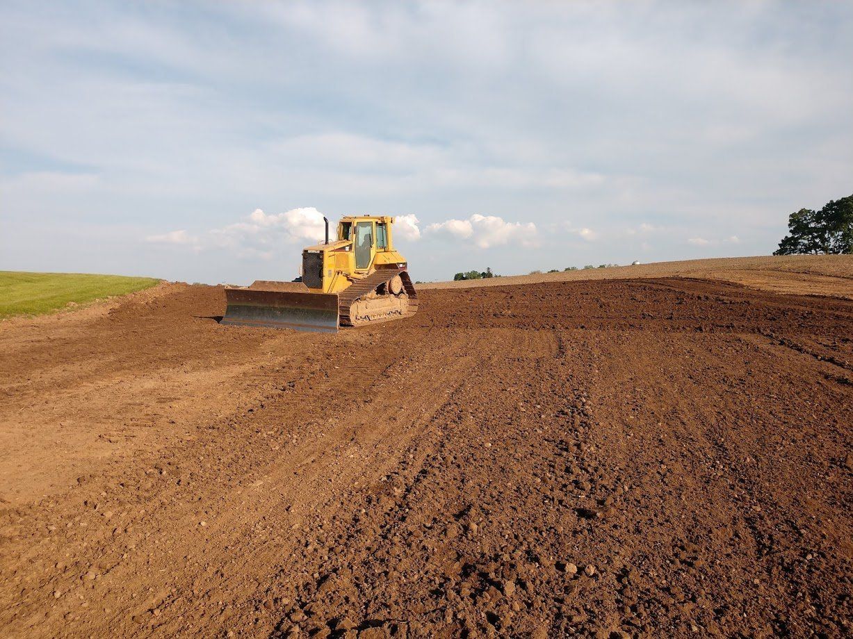 Bulldozer working in the dirt